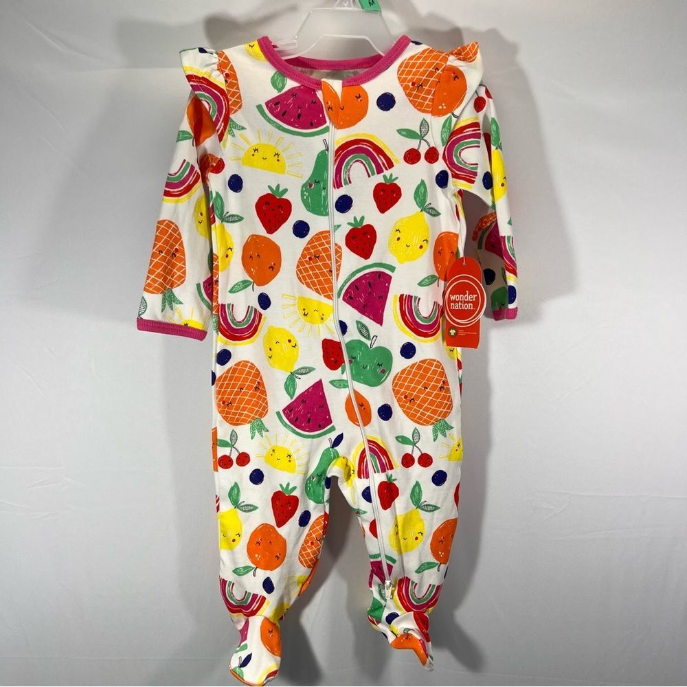 6/9 Months Girls One Piece Fruit PJ Pajamas NWT